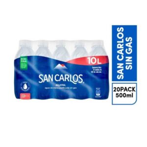 Agua Sin Gas San Carlos Pack 20 Unidades de 500ml c/u